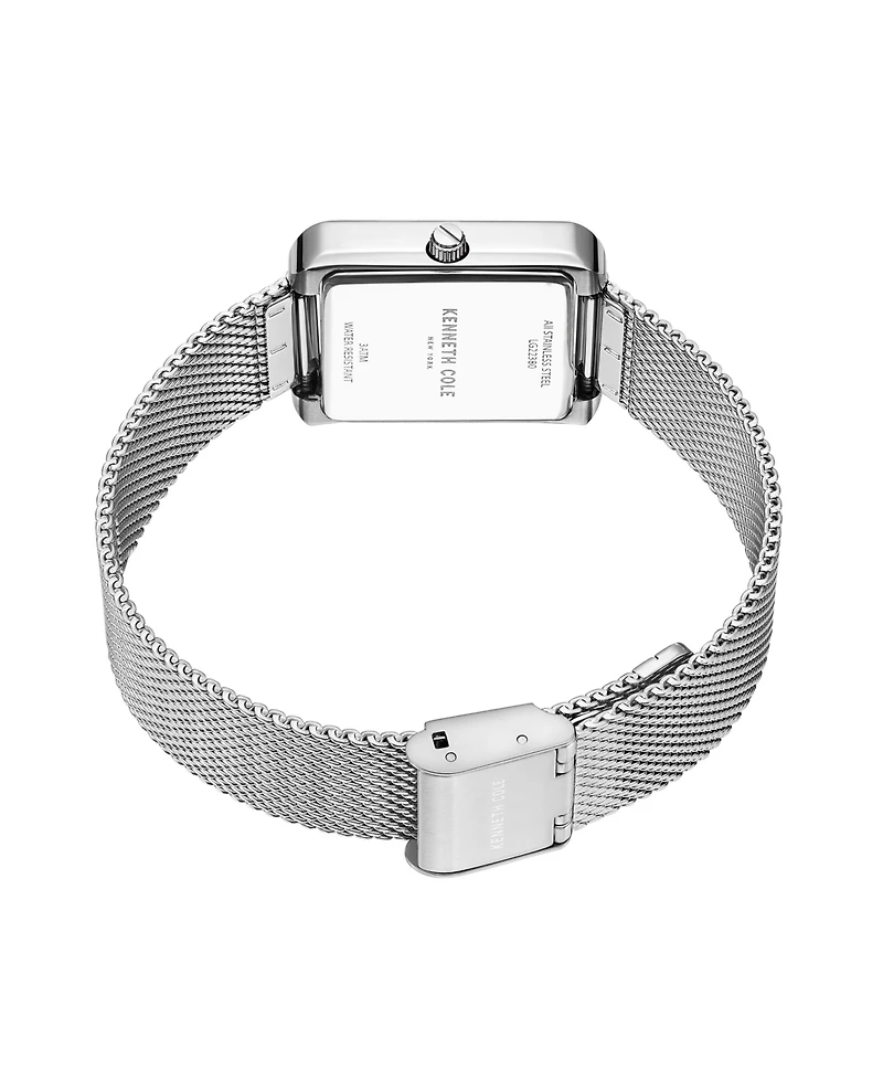 Kenneth Cole New York Women's Classic Silver-Tone Stainless Steel Mesh Bracelet Watch 30.5mm