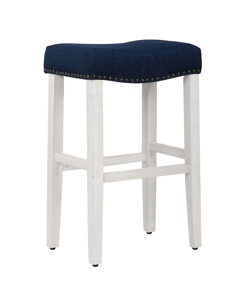 WestinTrends 29" Upholstered Saddle Seat Bar Stool (Set of 2)