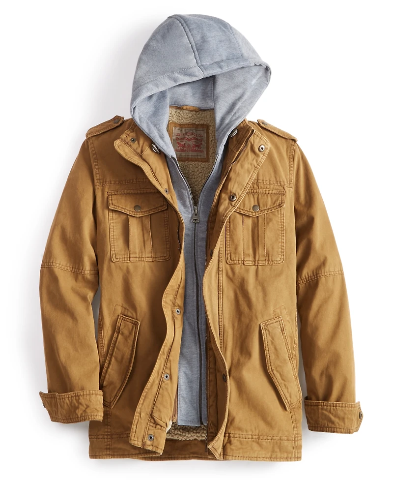 Levi's Men's Sherpa Lined Two Pocket Hooded Trucker Jacket