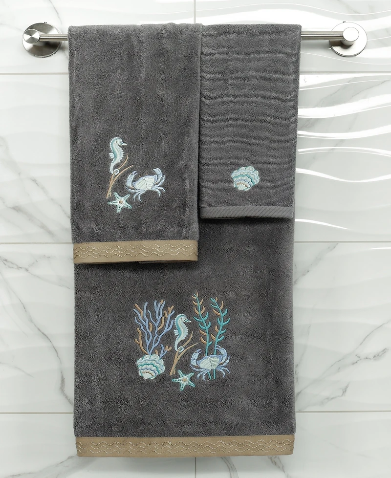 Linum Home Turkish Cotton Aaron Embellished 2-Pc. Hand Towel Set