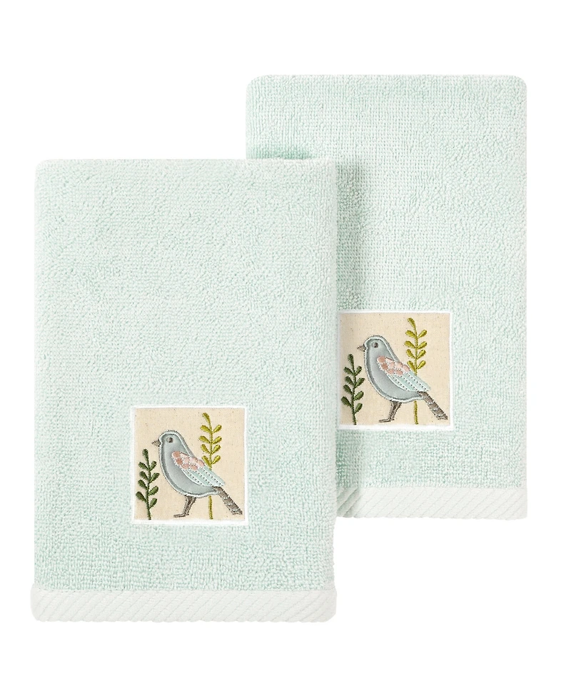 Linum Home Turkish Cotton Belinda Embellished 2-Pc. Fingertip Towel Set