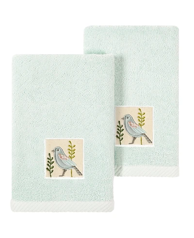 Linum Home Turkish Cotton Belinda Embellished 2-Pc. Fingertip Towel Set