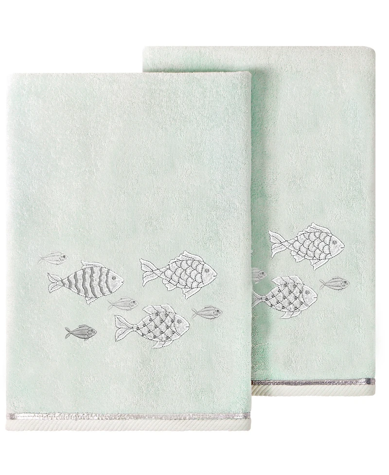 Linum Home Turkish Cotton Figi Embellished -Pc. Bath Towel Set