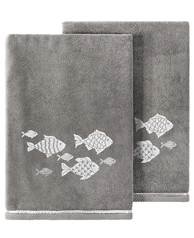 Linum Home Turkish Cotton Figi Embellished -Pc. Bath Towel Set