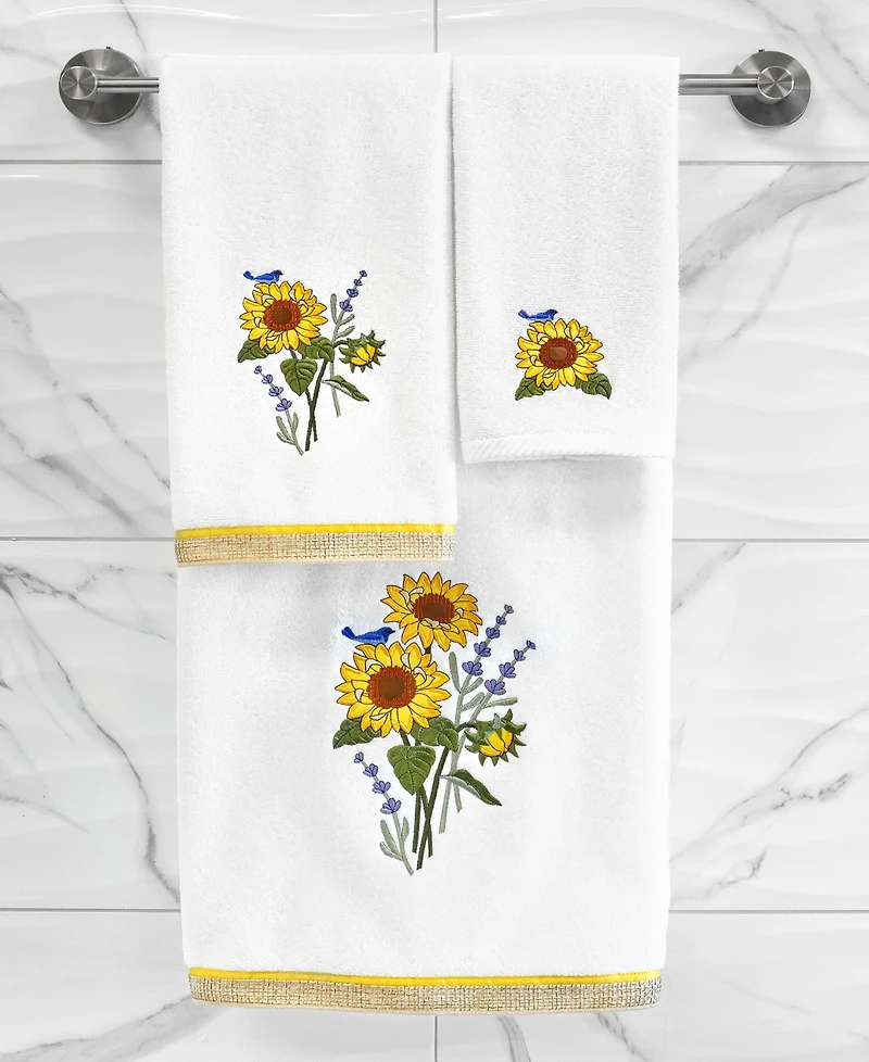 Linum Home Turkish Cotton Girasol Embellished 2-Pc. Hand Towel Set