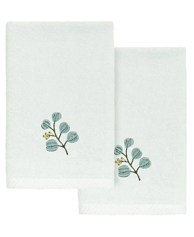Linum Home Turkish Cotton Botanica Embellished 2-Pc. Fingertip Towel Set