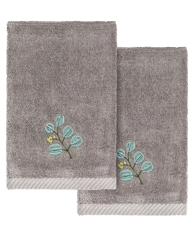 Linum Home Turkish Cotton Botanica Embellished 2-Pc. Fingertip Towel Set