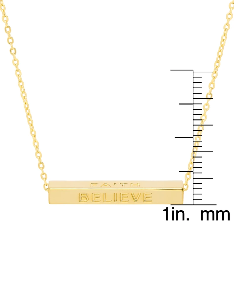 Macy's Gold Plated Love, Faith, Believe, Blessed Necklace