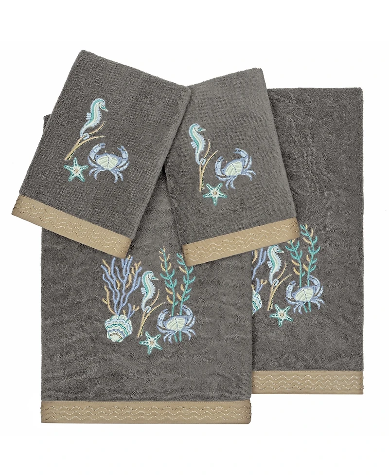 Linum Home Turkish Cotton Aaron Embellished -Pc. Bath Towel Set