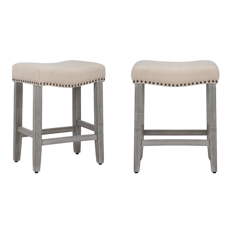 24" Upholstered Saddle Seat Counter Stool