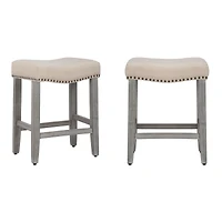 24" Upholstered Saddle Seat Counter Stool