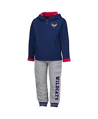 Toddler Boys Colosseum Navy and Heathered Gray Arizona Wildcats Poppies Pullover Hoodie Sweatpants Set