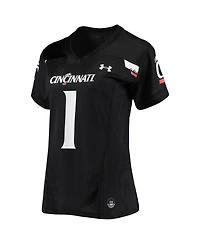 Women's Under Armour #1 Black Cincinnati Bearcats Finished Replica Football Jersey
