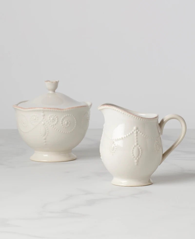 Lenox Dinnerware, French Perle Sugar and Creamer Set