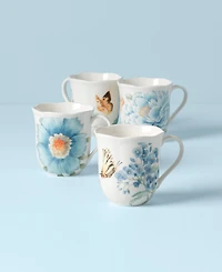 Lenox Butterfly Meadow Blue Assorted Mugs, Set of 4