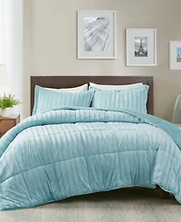 Madison Park Duke Reversible Faux Fur 3-Pc. Comforter Set, Full/Queen