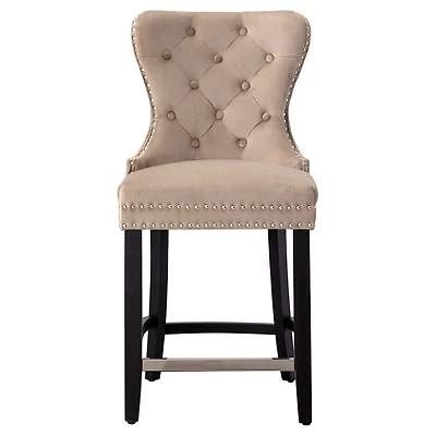 WestinTrends Tufted Velvet Counter Stool