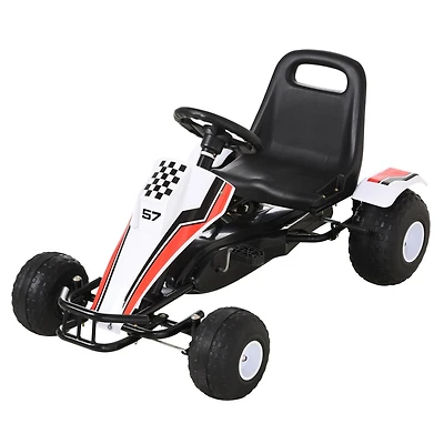 Aosom Pedal Go Kart Children Ride on Car w/ Adjustable Seat Plastic Wheel