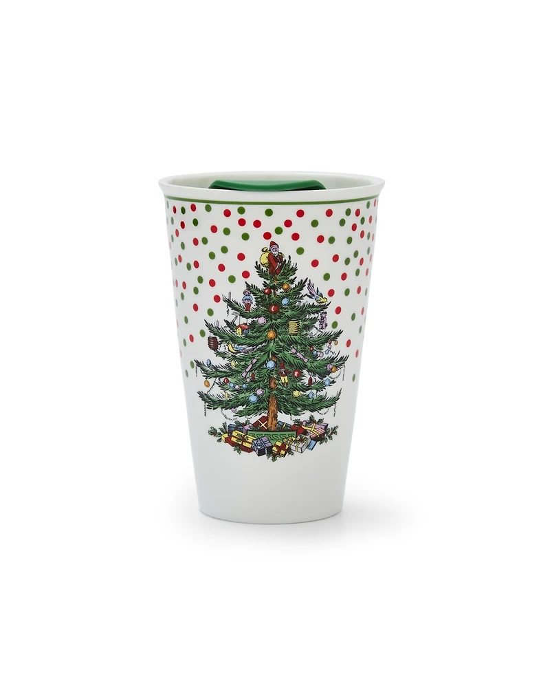 Spode Christmas Tree Polka Dot Travel Mug