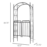 Outsunny 2.1M/7985 Metal Decorative Arch, Gate, Garden Arbor for Climbing Plant