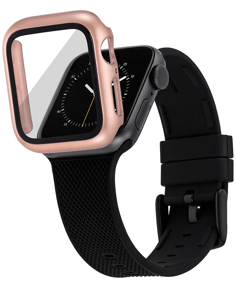 WITHit Rose Gold-Tone Protective Glass with Integrated Protective Case designed for 42mm (Series 1-3 only) Apple Watch
