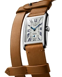 Longines Women's Swiss DolceVita Brown Leather Double Strap Watch 23x37mm