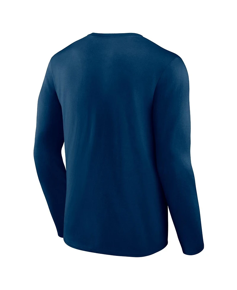 Men's Fanatics Deep Sea Blue Seattle Kraken Authentic Pro Core Collection Secondary Long Sleeve T-Shirt