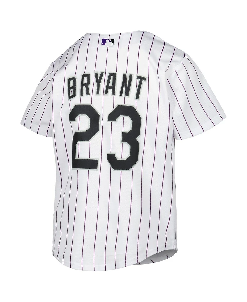 Big Boys and Girls Nike Kris Bryant White Colorado Rockies Home Replica Player Jersey