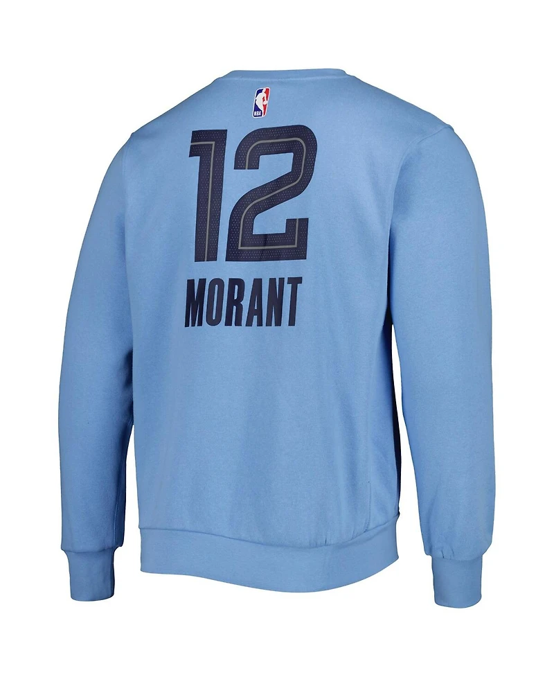 Men's Jordan Ja Morant Light Blue Memphis Grizzlies Statement Name and Number Pullover Sweatshirt