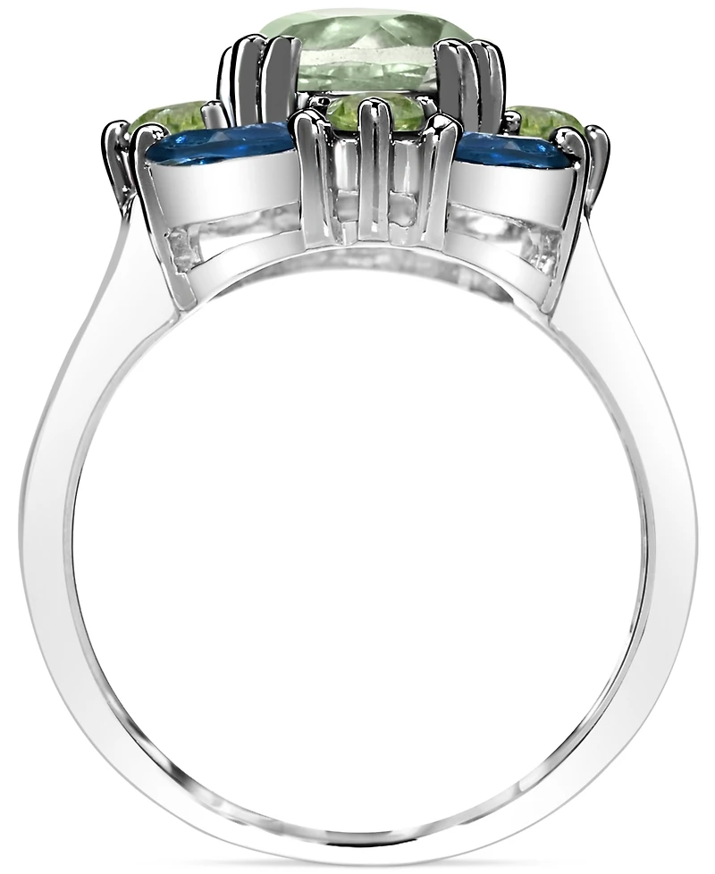 Multi-Gemstone Cluster Ring (3-5/8 ct. t.w.) in Sterling Silver