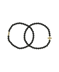 Charged Stone Beaded 2 Pieces Bracelet Set