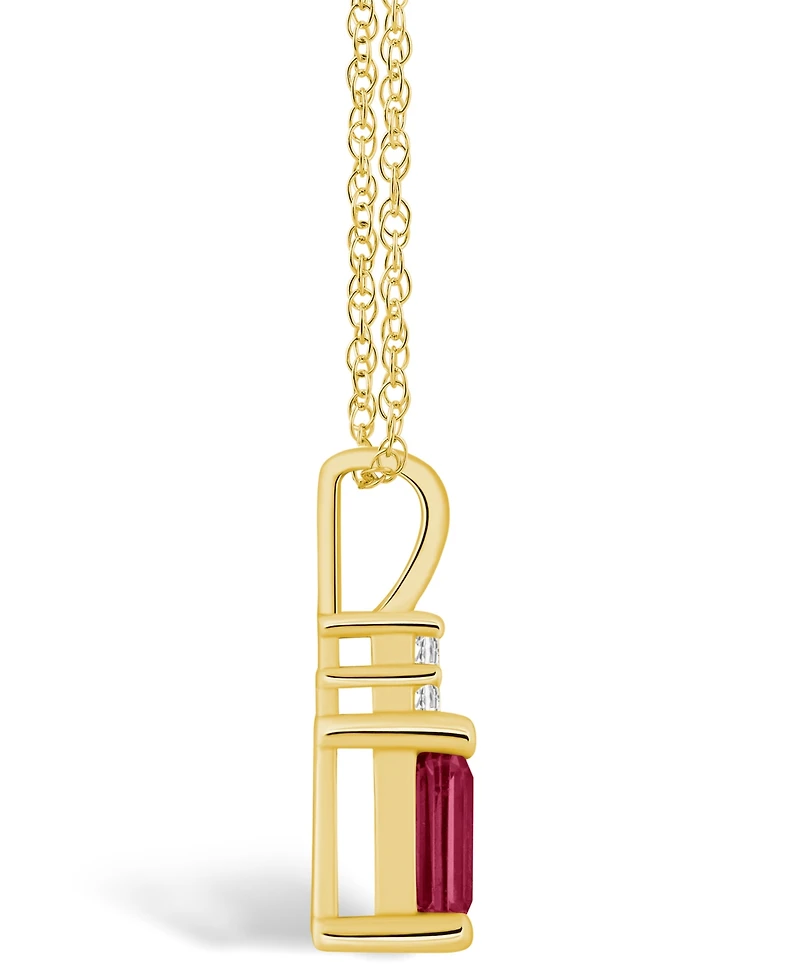 Macy's Ruby (3/4 Ct. t.w.) and Diamond Accent Pendant Necklace