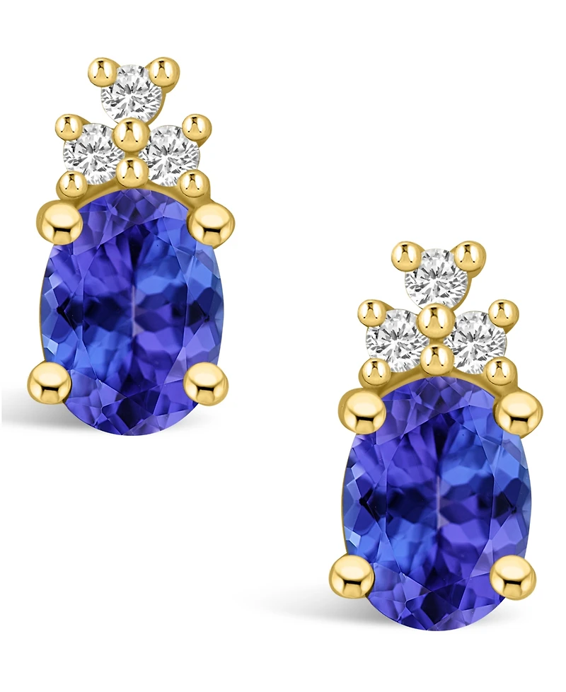 Macy's Tanzanite (-1/ Ct. t.w.) and Diamond (1/5 Stud Earrings