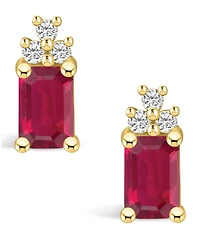 Macy's Ruby (1-3/8 Ct. t.w.) and Diamond (1/10 Stud Earrings