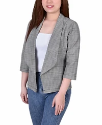 Ny Collection Women's 3/4 Sleeve Ponte Jacket