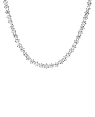 Macy's Fine Silver Plated Cubic Zirconia Hexagon Necklace