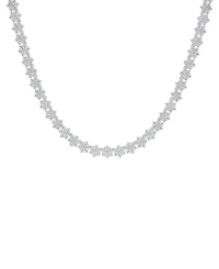 Macy's Fine Silver Plated Cubic Zirconia Hexagon Necklace