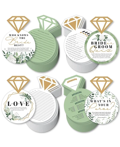 Boho Botanical Bride - 4 Bridal Shower Games - 10 Cards Each - Gamerific Bundle