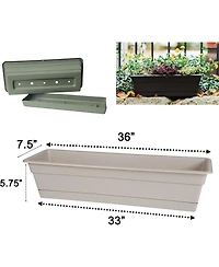 Bloem DCBT24-908 Dura Cotta Window Box Planter w/ Tray 24, Charcoal Gray