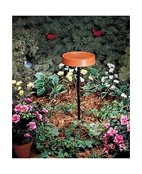 Api Outdoor Plastic Heated Bird Bath with Metal Stand, 12in Diameter