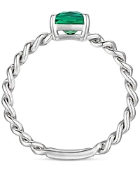 Amethyst Solitaire Chain Link Ring (7/8 ct. t.w.) 14k Rose Gold-Plated Sterling Silver (Also Blue Topaz, Emerald, Sapphire and Ruby)