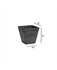 Novelty Ella Indoor Outdoor Square Plastic Resin Planter Black 6 Inch
