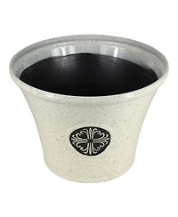 Garden Elements Logo Large Plastic Modern Planter Beige 14.75 Inches