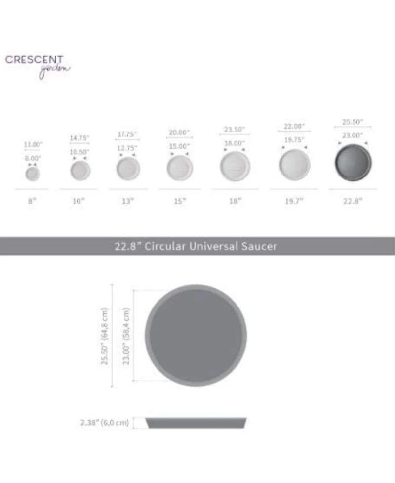 Crescent Garden Universal Saucer, Round, Alpine White, 25.5in