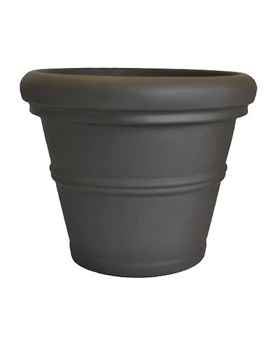Tusco Products Plastic Rolled Rim Round Planter Espresso 30" x 24"