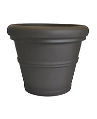 Tusco Products Plastic Rolled Rim Round Planter Espresso 30" x 24"