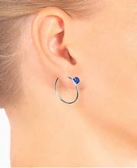 Giani Bernini Crystal (0.46 ct.t.w) Pull Through Hoop Earrings