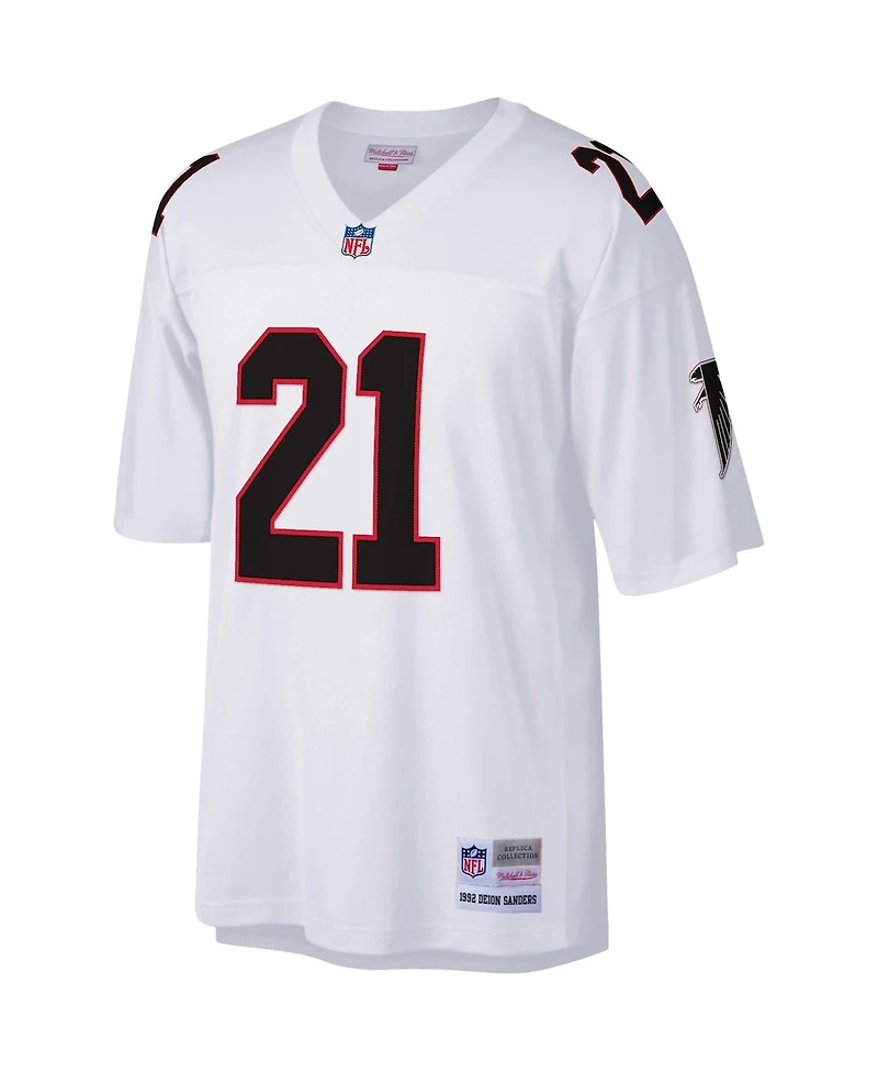 Men's Mitchell & Ness Deion Sanders White Atlanta Falcons Big and Tall 1992 Retired Player Replica Jersey