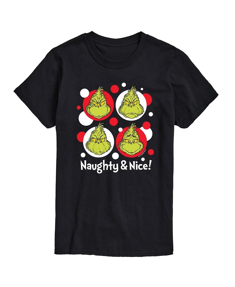 Airwaves Men's Dr. Seuss The Grinch Naughty Nice Graphic T-shirt