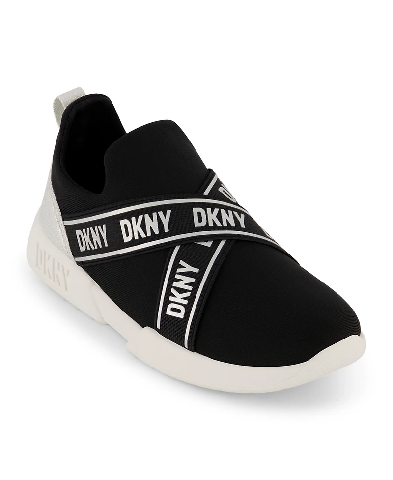Dkny Toddler Girls Mia Stretch Pull Tag Slip On Sneaker